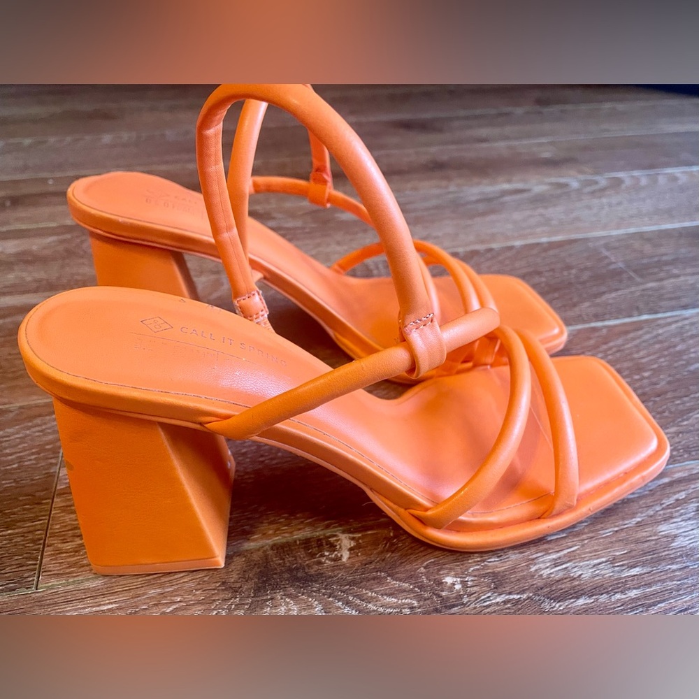 Call It Spring Orange Geometric Heels